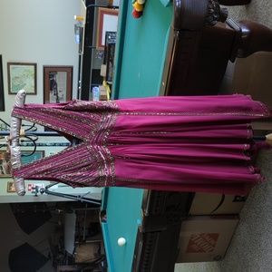 Adrianna Papell Pink and Gold Prom Dress